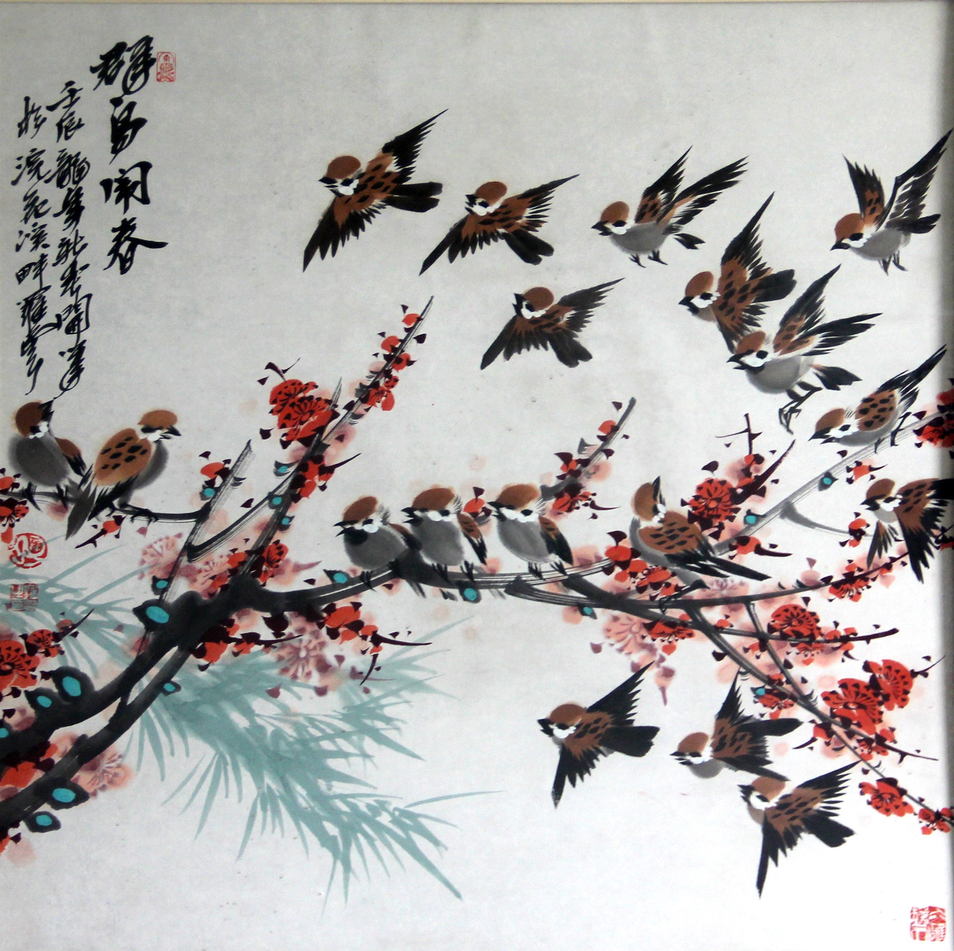 群鸟闹春