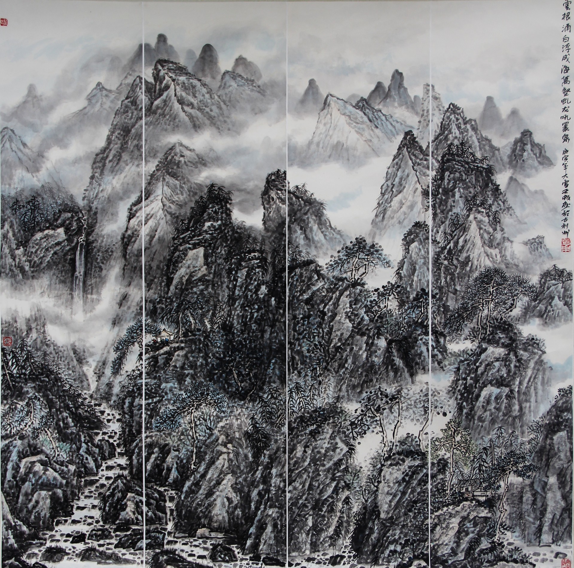 云根涌白浮成海 ×4